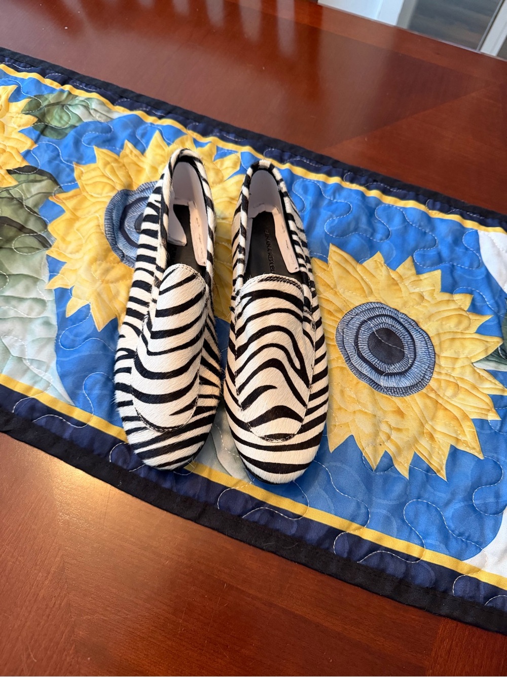 Banana Republic Zebra-Print Slip-On Loafers - Black, White